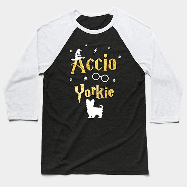 Yorkie Baseball T-Shirt by dogfather